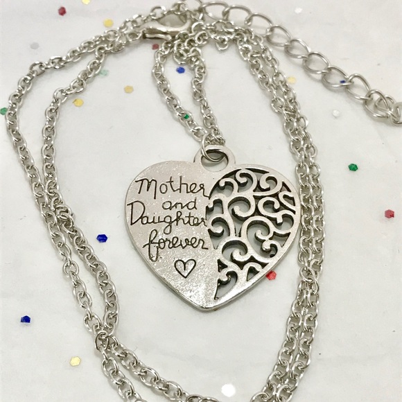 🔥Mother Daughter Silver Heart Adjustable Necklace - Picture 1 of 2